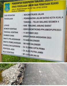 Habiskan Anggaran Milyaran, Kwalitas Proyek Pengaspalan Jalan Sialang Dipertanyakan