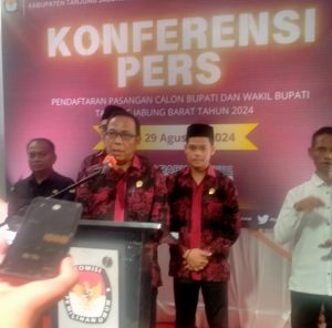 Pendaftaran Pilkada Tanjabbar Hari Kedua, KPU Terima Pasangan Cici – Muklis