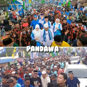 Bak Rayakan Kemenangan, Ribuan Pendukung Hantarkan UAS-Katamso Ke KPU Tanjabbar
