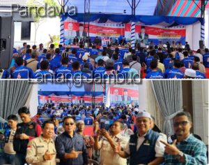Resmikan Posko di Tungkal Ulu, Paslon UAS-Katamso Disambut Ribuan Warga