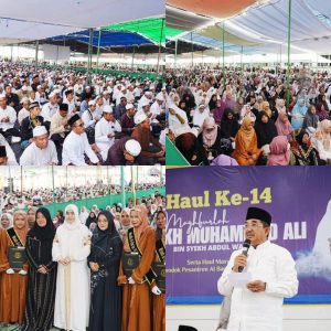 Bupati Tanjabbar Didampingi Ketua TP PKK Hadiri Haul ke-14 Syekh Muhammad Ali di Ponpes Al Baqiyatush Shalihat
