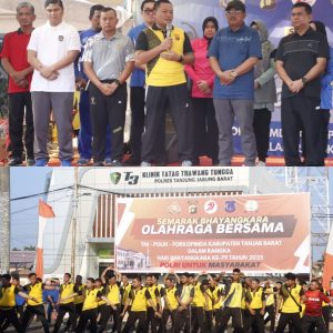 Meriahkan HUT Bhayangkara Ke 79, Polres Tanjabbar Gelar Olahraga Bersama
