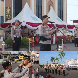 Kapolres Tanjabbar Pimpin Langsung Upacara Kenaikan Pangkat 29 Personel