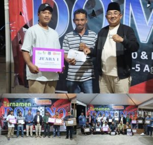 Bupati Tanjabbar Tutup Turnamen Domino 2025, Serahkan Langsung Hadiah Kepada Pemenang