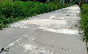 Baru Selesai Dikerjakan, Proyek Jalan Rabat Beton Bram Itam Kiri Rusak