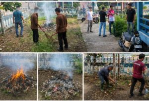 Kobarkan Semangat Gotong Royong, Dirut PDAM Tirta Pengabuan Turun Langsung Bersihkan Kantor Induk 